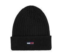 Tommy Hilfiger Flag Beanie AW0AW126280GJ - Unisex - Cotton Black