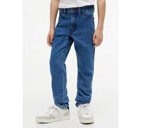 Tommy Hilfiger Flag Embroidery Faded Straight Jeans, Blue, Size Age: 6 Years Blue