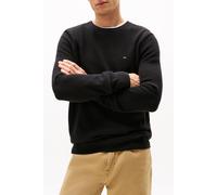Tommy Hilfiger Flag Embroidery Textured Crew Neck Jumper Black size S | Sweaters Outlet | Men | Black S
