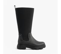 Tommy Hilfiger Women’s Flag Long Rain Boots with Warm Lining, Black (Black), 7