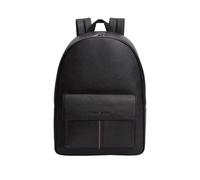 Tommy Hilfiger Flap Pocket Pebble Grain Dome Backpack AM0AM14165BDS - Unisex Black 30 x 13 x 40