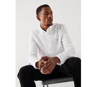 Tommy Hilfiger Flex Poplin Solid Regular Fit Long Sleeve Shirt, White, Size Xl, Men White