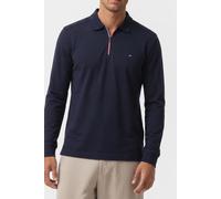 Tommy Hilfiger Fluid Cotton Flag Embroidery Zip Polo Shirt Desert Sky size M | Longsleeves Outlet | Men M