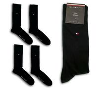 Tommy Hilfiger Genuine 2 Pairs Mens Classic Cotton Blend Socks, Black, UK 9-11