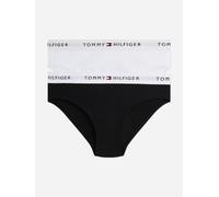 Tommy Hilfiger Girls’ 2 Pack Briefs with Logo Waistband, White (White/Black), 12-14 Years