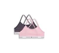 Tommy Hilfiger Girls 2 Pack Strappy Printed Bralette, Multi, Size Age: 12-14 Years Print