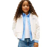 Tommy Hilfiger Girl's EMB HIGH RIB HEM ZIP THRU KG0KG08988 Zip Through Hoodie, WHITE (Ancient White), 5 Years