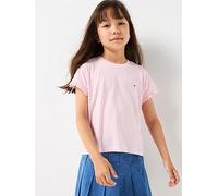 Tommy Hilfiger Girls Essential Short Sleeve Top, Pink, Size Age: 12 Years Pink