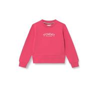 Tommy Hilfiger Girl's HIGH RIB HEM CREW NECK KG0KG08989 Pullover Sweatshirt, RED (Vintage Cerise), 3 Years
