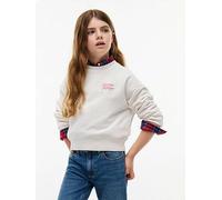 Tommy Hilfiger Girls Script Printed Sweatshirt, Off White, Size Age: 12 Years Off White