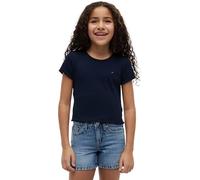 Tommy Hilfiger Girls’ T-Shirt Short Sleeve Essential Rib Slim Fit, Blue (Dark Blue), 6 Years
