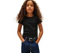 Tommy Hilfiger Girls’ T-Shirt Short Sleeve Essential Rib Slim Fit, Brown (Black), 3 Years