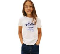 Tommy Hilfiger Girls Tommy Flock Flower TEE SS KG0KG09257 White (Ancient White) 3 Years