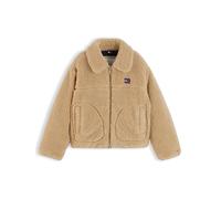 Tommy Hilfiger Girls Teddy Borg Full Zip Patch Pockets Jacket, Beige, Size 12 Years Beige