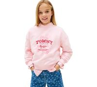 Tommy Hilfiger Girl's TOMMY FLOCK FLOWER CREW NECK KG0KG08992 Pullover Sweatshirt, PINK (Duchess Pink), 6 Years