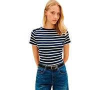 Tommy Hilfiger Gold Button Slim Fit Short Sleeve T-shirt Blue XS Woman
