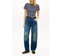 Tommy Hilfiger Gold Button Slim Fit Short Sleeve T-shirt Blue L Woman