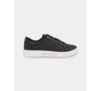 Tommy Hilfiger Golden HW Womens Court Sneakers - Black - Size UK 6