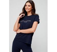 Tommy Hilfiger Heritage Hilfiger Regular T-Shirt, Navy, Size S = Uk 8, Women Navy