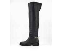 Tommy Hilfiger Horsebit Riding Over-Knee Boots, Black, Size 38, Women Black