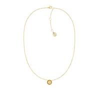 Tommy Hilfiger Jewelry Women's Yellow Gold Pendant Necklace Embellished with Crystals - 2780569