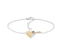 Tommy Hilfiger Jewelry Women's Two-Tone Chain Bracelet with a Heart Charm - 2780880
