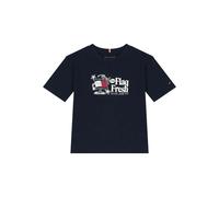 Tommy Hilfiger Junior flag-print slogan T-shirt - Blue 10-16