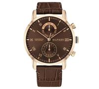 Tommy Hilfiger Kane 1710400 Men's Multifunction Watch - 44mm Brown Dial Brown Leather Strap