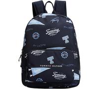 Tommy Hilfiger Kids’ Unisex Essential Backpack with Logo Print, Blue (Space Blue All Over Print), One Size