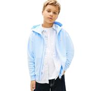Tommy Hilfiger Kids’ Unisex Hoodie with Zip Mini Corp and Ribbed Hem, Blue (Sweet Blue), 8 Years