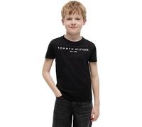 Tommy Hilfiger Kids’ Unisex Short Sleeve Round Neck Essential Tee, Black (Black), 16 Years
