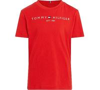 Tommy Hilfiger Kids’ Unisex Short Sleeve Round Neck Essential Tee, Red (Deep Crimson), 12 Years