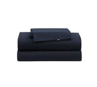 Tommy Hilfiger - King Bed Sheets, Moisture-Wicking Cotton Bedding with Matching Pillowcase, Lightweight Bed Set, Deep Pockets, Oeko-Tex Certified (Performance Cooling Navy)