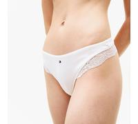 Tommy Hilfiger LACE TRIM Womens Dipped Thong White - Small