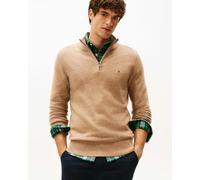 Tommy Hilfiger Lambswool Half-Zip Mock Neck Mens Jumper - Safari Canvas Heather - Safari Canvas Heather - L
