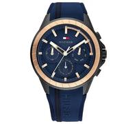 Tommy Hilfiger Larson 1791860 Men's Multi-Function Watch - 44mm Navy Dial Blue Silicone Strap