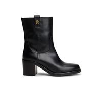Tommy Hilfiger Leather Block Heel Riding Boots Black size 38 | Boots Outlet | Women | Black 38
