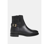 Tommy Hilfiger Leather Buckle Ankle Boots Black