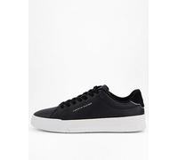 Tommy Hilfiger Leather Court Sneakers - Black, Black, Size 40, Men Black