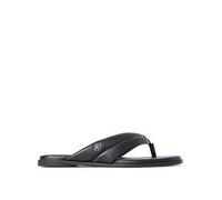 Tommy Hilfiger Leather Toe Post Flat Sandals, Black, Size 37, Women Black