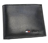 Tommy Hilfiger Leather Wallet, Unisex Design, Bifold Coin Pocket, 31TL25X020, Black, Size Approx. 4.2 x 3.5 inches (10.8 x 8.8 cm), Black