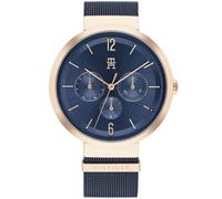Tommy Hilfiger Analogue Multifunction Quartz Watch for Women with Navy Blue Stainless Steel mesh Bracelet - 1782541
