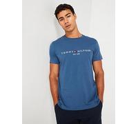 Tommy Hilfiger Linear Chest Logo T-Shirt, Blue, Size L, Men Blue
