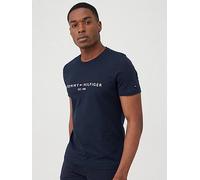 Tommy Hilfiger Linear Chest Logo T-Shirt, Navy, Size Xl, Men Navy