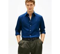 Tommy Hilfiger Linen Blend Solid Mens Long Sleeve Shirt - Carbon Navy - Carbon Navy - M