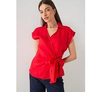 Tommy Hilfiger Linen Knot Top, Orange, Size 36, Women Orange