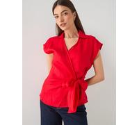 Tommy Hilfiger Linen Knot Top, Orange, Size 40, Women Orange