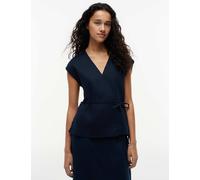 Tommy Hilfiger Linen Rich V-Neck Tie Detail Vest Navy