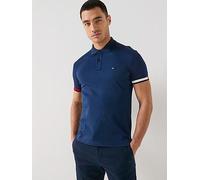 Tommy Hilfiger Liquid Cotton Flag Cuff Slim Fit Polo Shirt, Navy, Size S, Men Navy