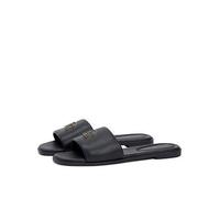 Tommy Hilfiger Logo Hardware Leather Mule, Black, Size 38, Women Black